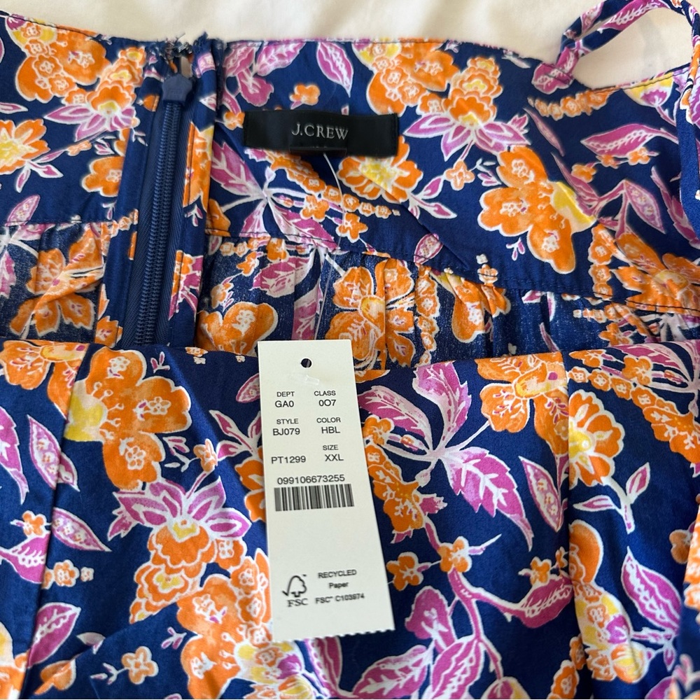 J.Crew Navy Floral Spaghetti-Strap Peplum Camisole Size XXL NWT - Picture 10 of 13